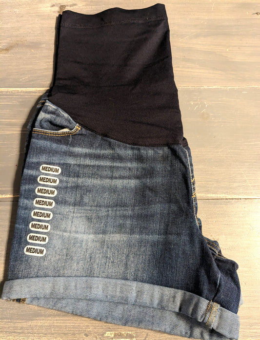Full panel rolled cuff 3" denim shorts, Medium wash