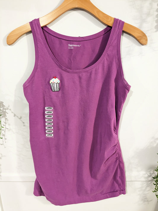 Cupcake embroidered essential tank, Grape